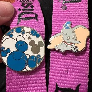 2 Disney Enamel Pins Dumbo & Mickeys